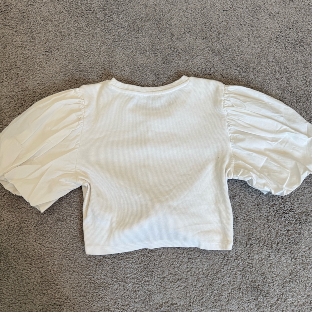 Off-White Ribbed Top - Picture 5 of 7